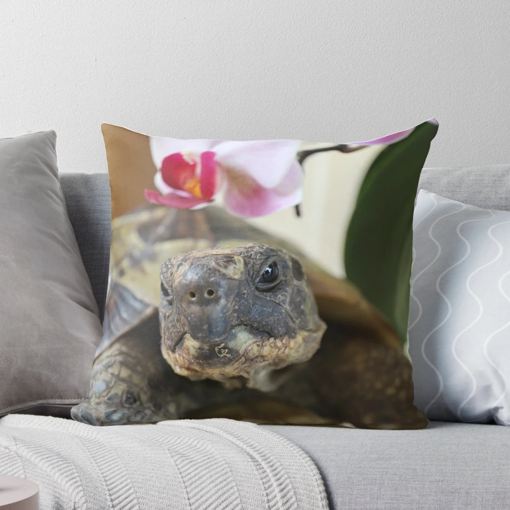 Soft and plush tortoise-shaped pillow, perfect for tortoise owners and reptile enthusiasts