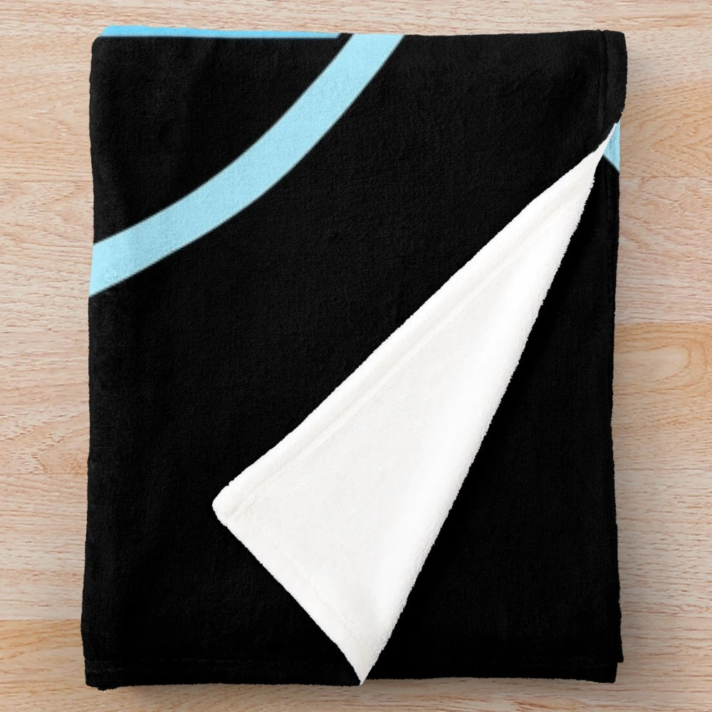 Toyota-inspired blue plush blanket with circle pattern