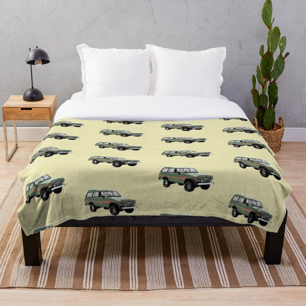 Toyota Land Cruiser 60 Series Plush Blanket for Outdoor Enthusiasts