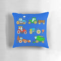 Soft and plush tractor-themed pillow for a farmhouse or children's room