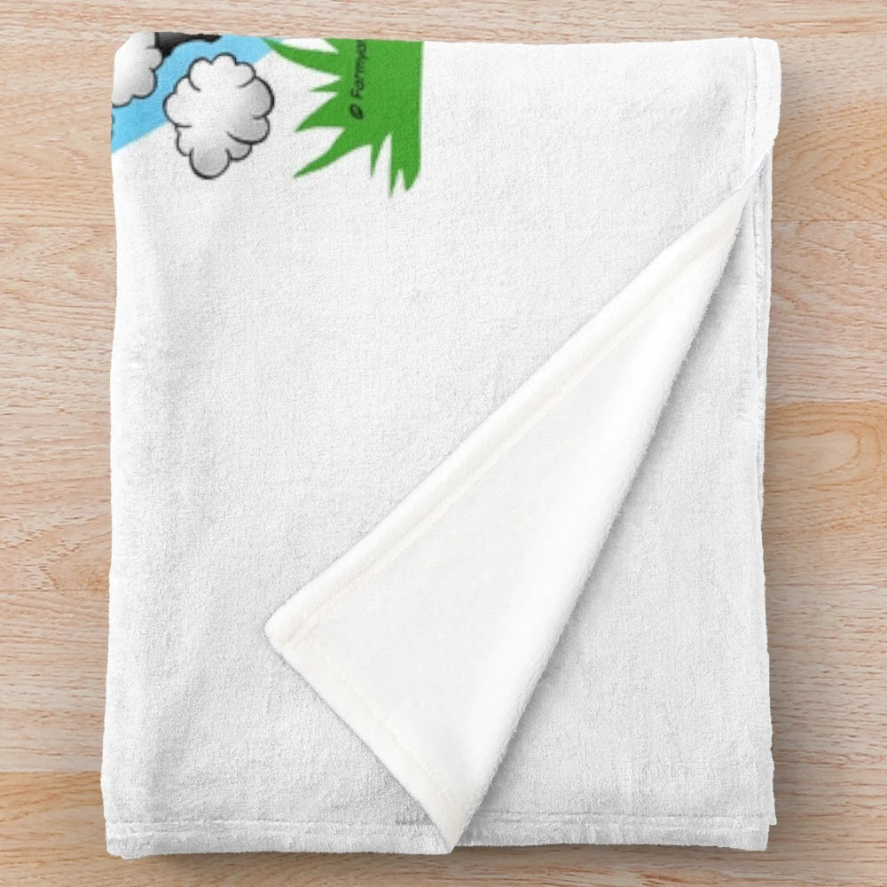 Plush blanket featuring the character of Little Grey Fergie, a popular tractor-themed cartoon