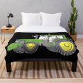 Soft and Warm Tractor-Themed Plush Blanket