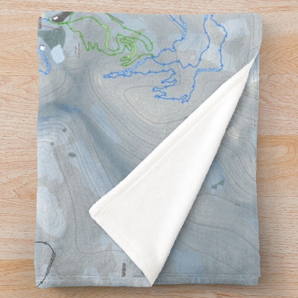 Grand Targhee Resort Trail Map Plush Blanket