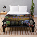 Thomas & The Magic Railroad-inspired plush blanket featuring colorful train graphics