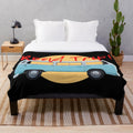Vintage-inspired plush blanket featuring a travel lifestyle and hobbies design