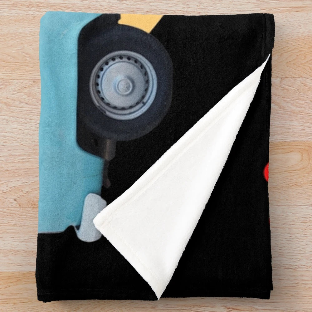 Vintage-inspired plush blanket featuring a travel lifestyle and hobbies design