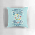 A soft, decorative pillow featuring a whimsical design with hot air balloons, perfect for readers and book enthusiasts.