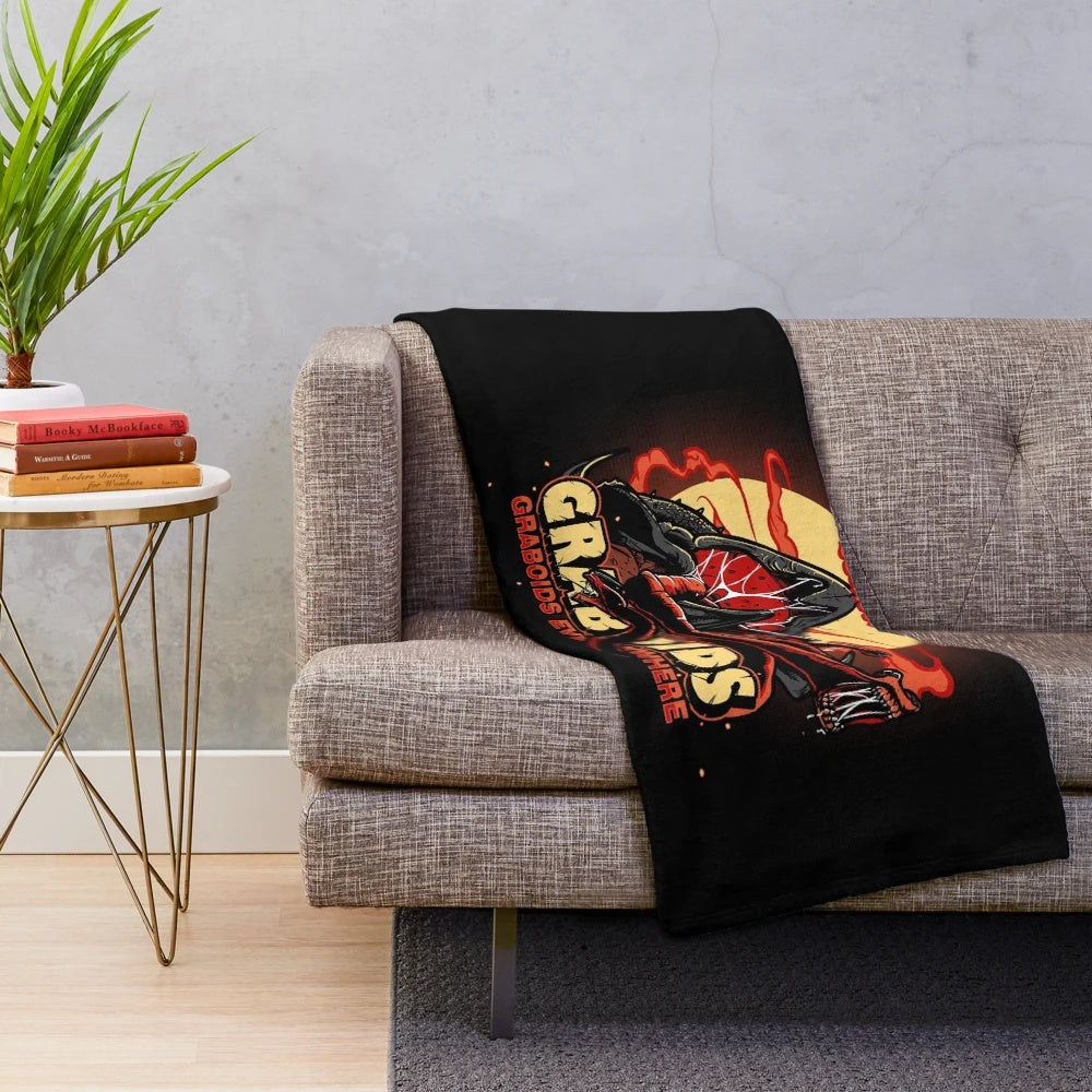 Plush blanket featuring Graboids, the underground monsters from the 1980s horror classic Tremors