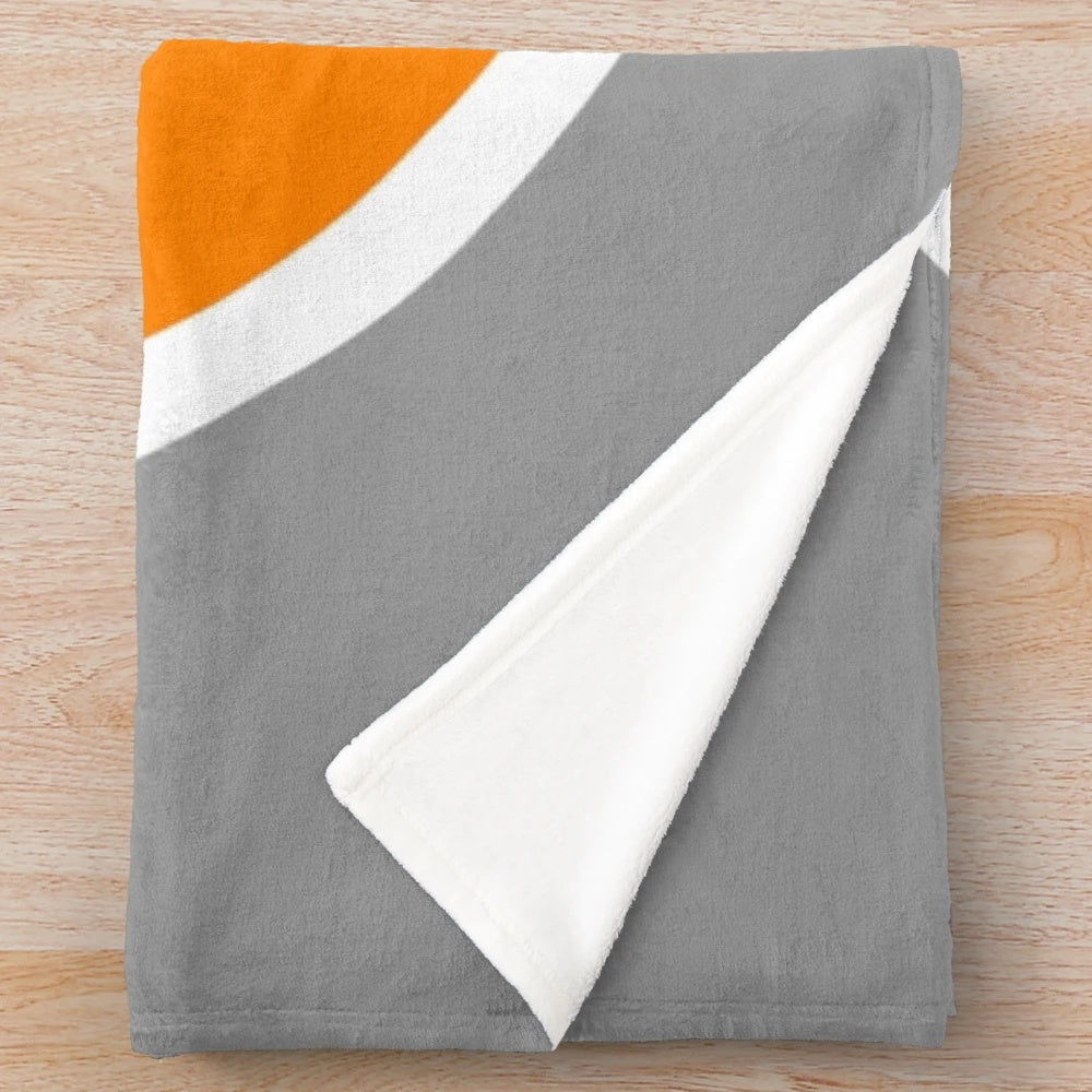 Orange and White Tri-Star Design Plush Blanket