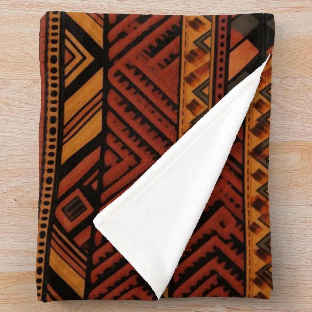 Ethnic inspired plush blanket with African tribal pattern design