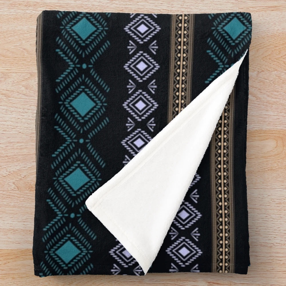 Tribal pattern plush blanket for home decor