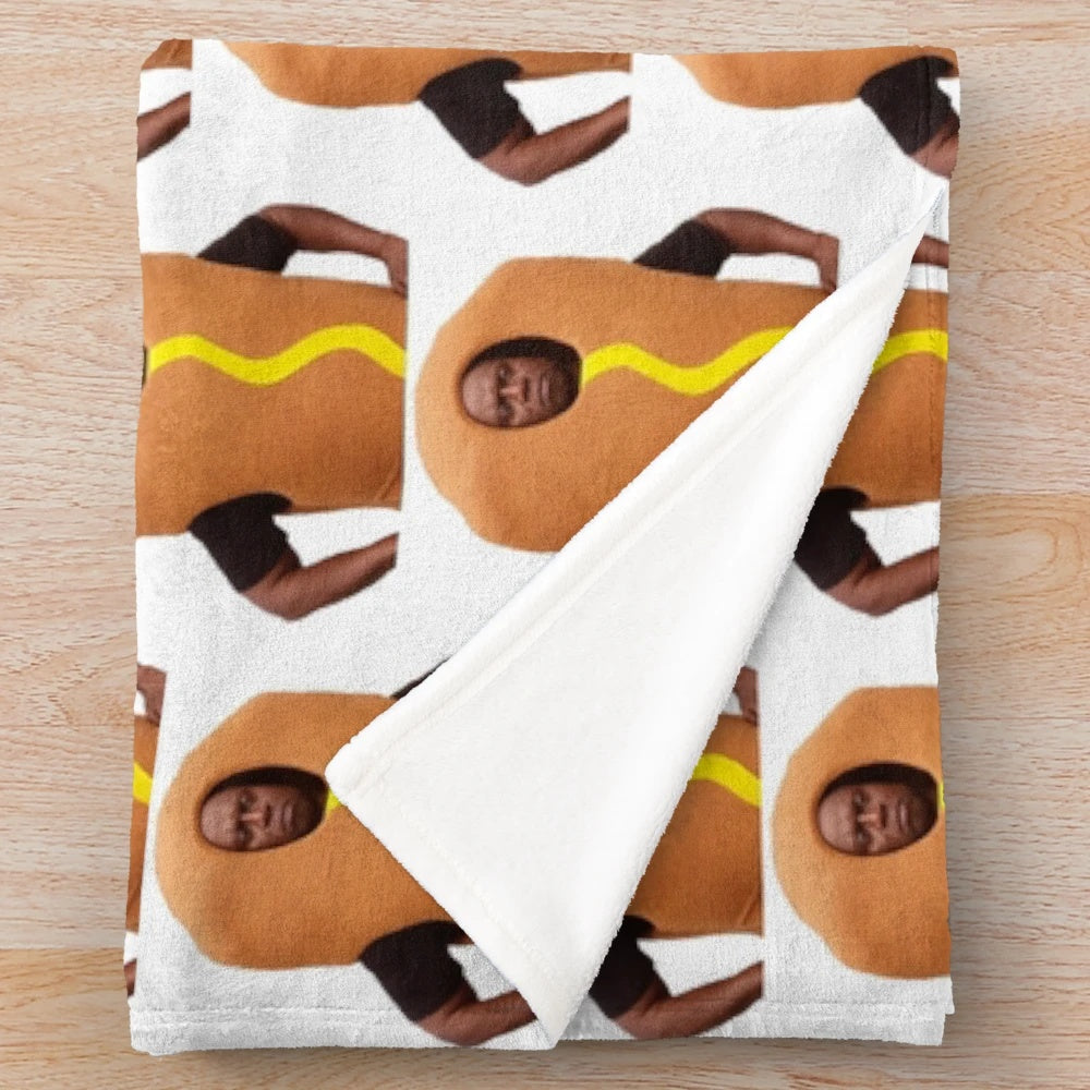 Brooklyn Nine-Nine Captain Holt plush blanket with hot dog design