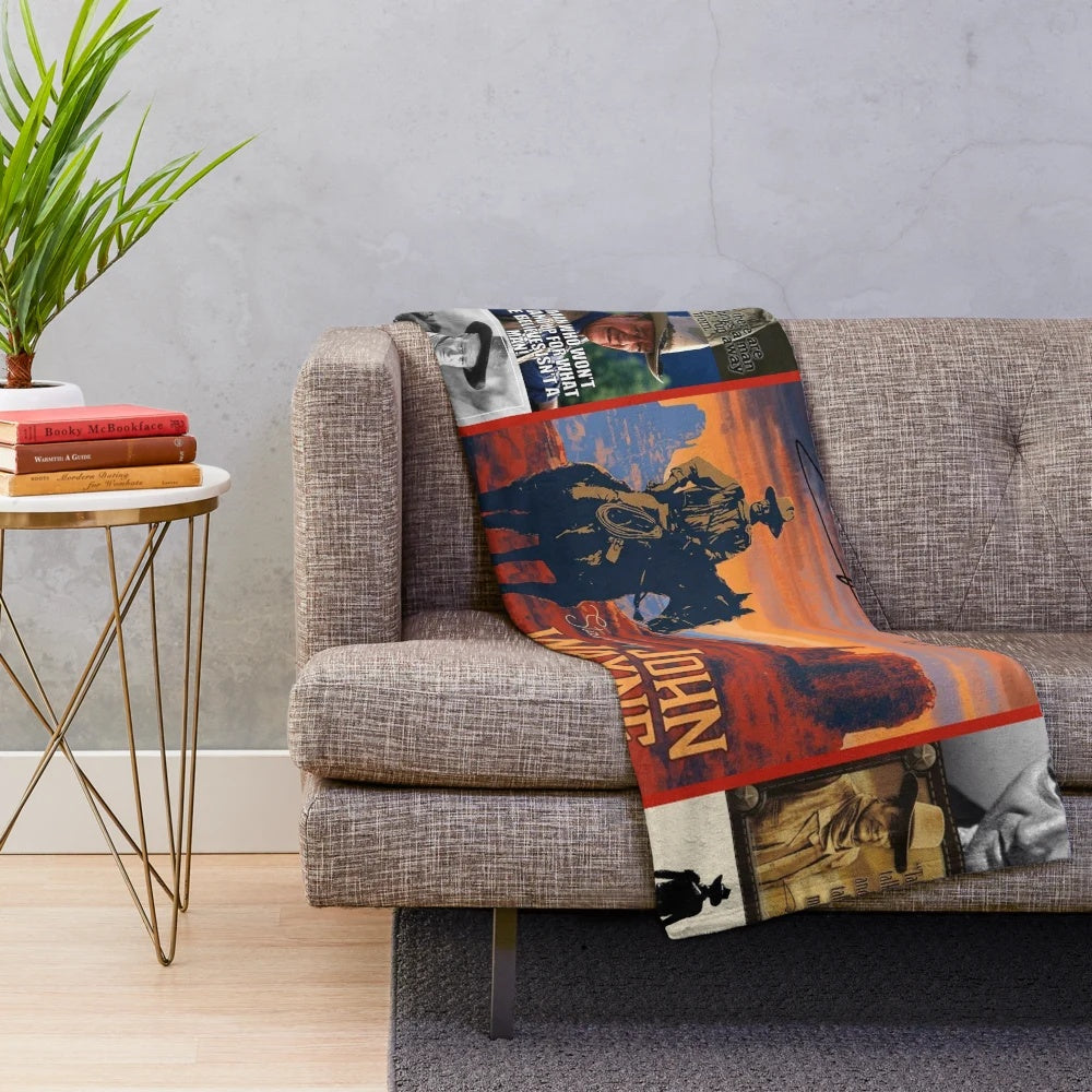 Plush blanket featuring a quote from the legendary actor John Wayne