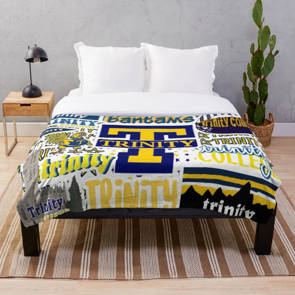 Trinity College Plush Blanket with Bantams Logo