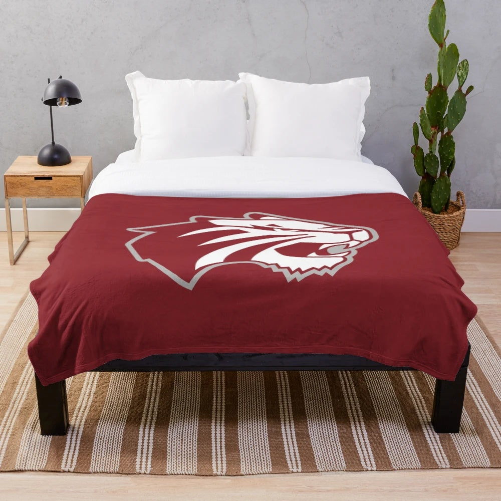 Trinity University Plush Blanket with Ice Hockey Design