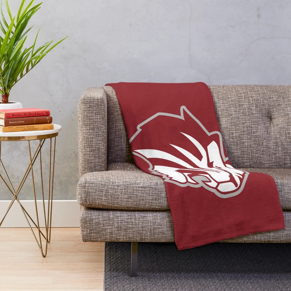 Trinity University Plush Blanket with Ice Hockey Design