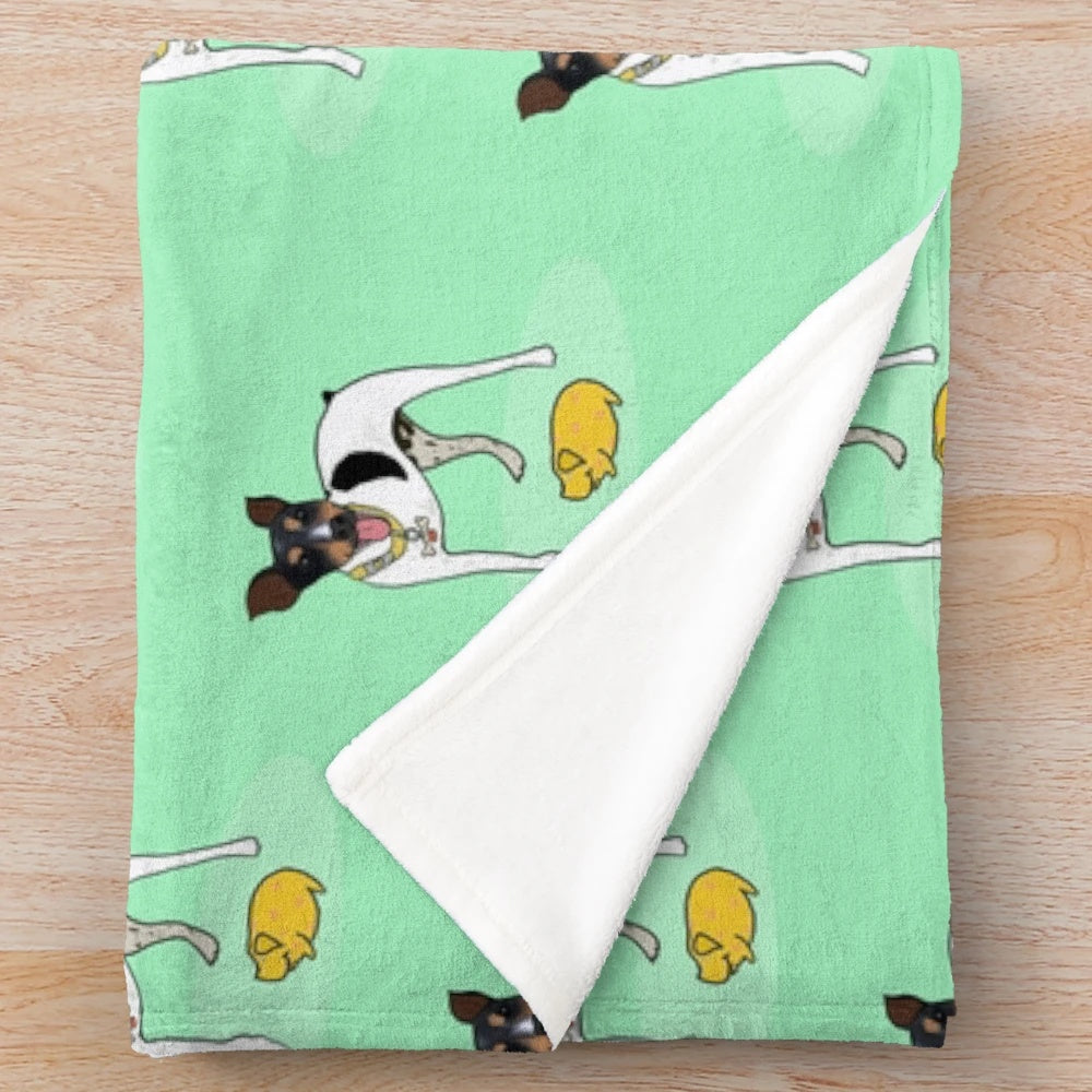 Tripawd dog plush blanket with cute design