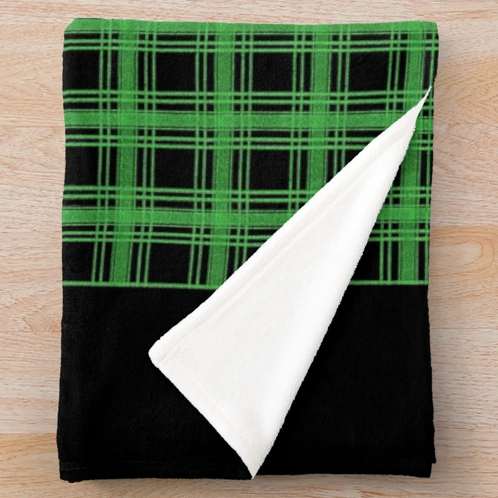 Triumph TR7 inspired green tartan plush blanket