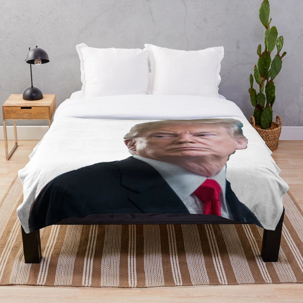Trump plush blanket with soft, high-quality material