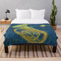 Tuba plush blanket with a starry sky design, perfect for music lovers