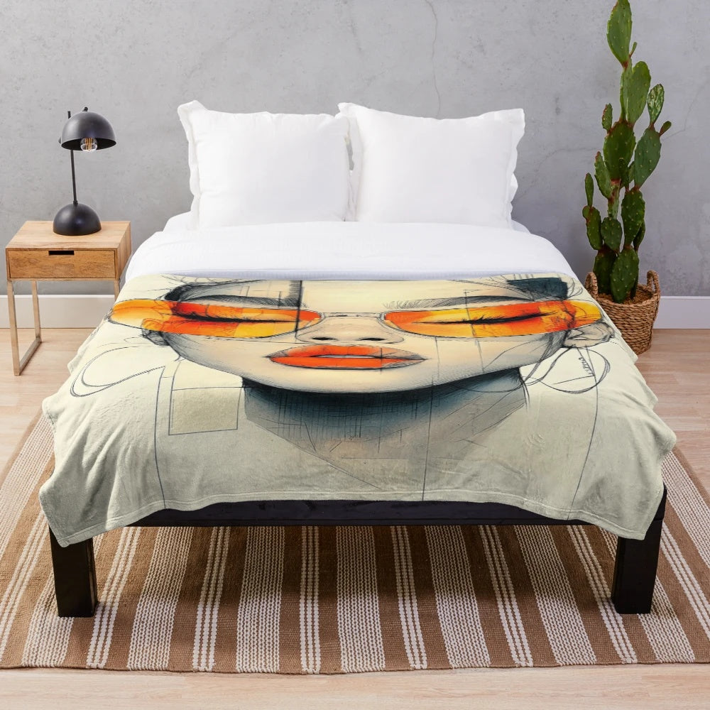 Soft and luxurious TuLips plush blanket featuring vibrant moor-inspired artwork