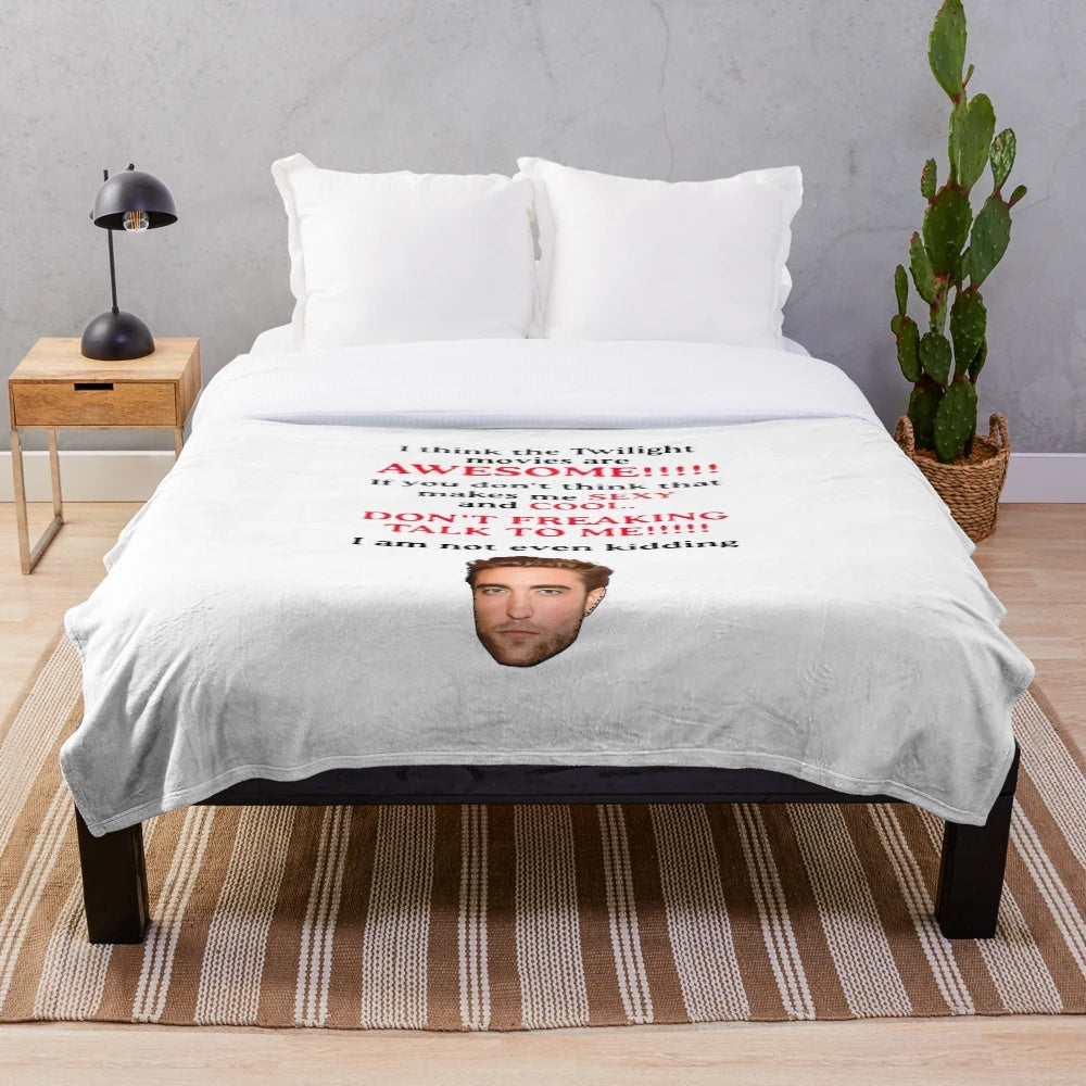 Cozy plush blanket featuring a fun "I Think the Twilight Movies are Awesome" design for Twilight fans