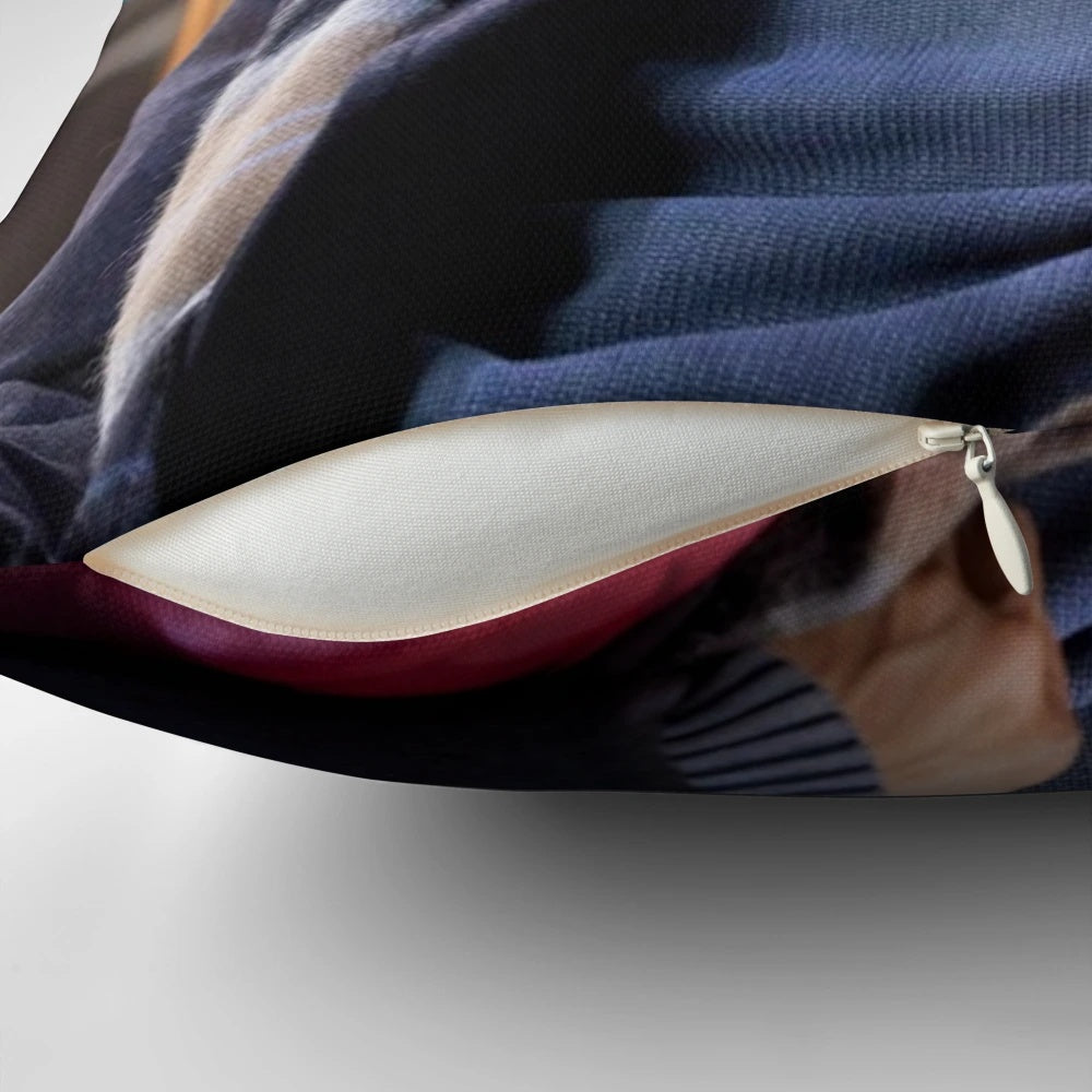 A soft, plush pillow featuring a close-up portrait of the handsome actor Tyler Hynes.