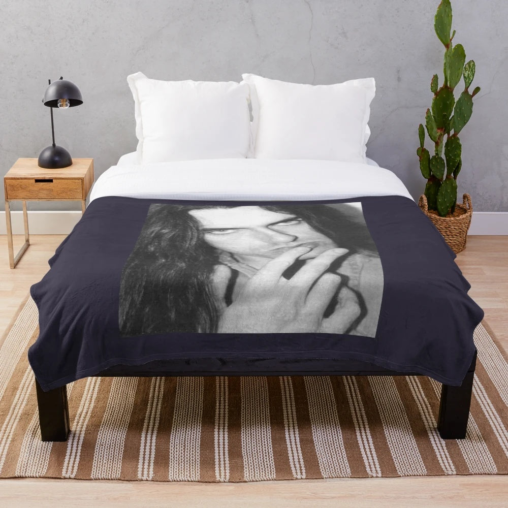 Type O Negative inspired plush blanket with music fan art design