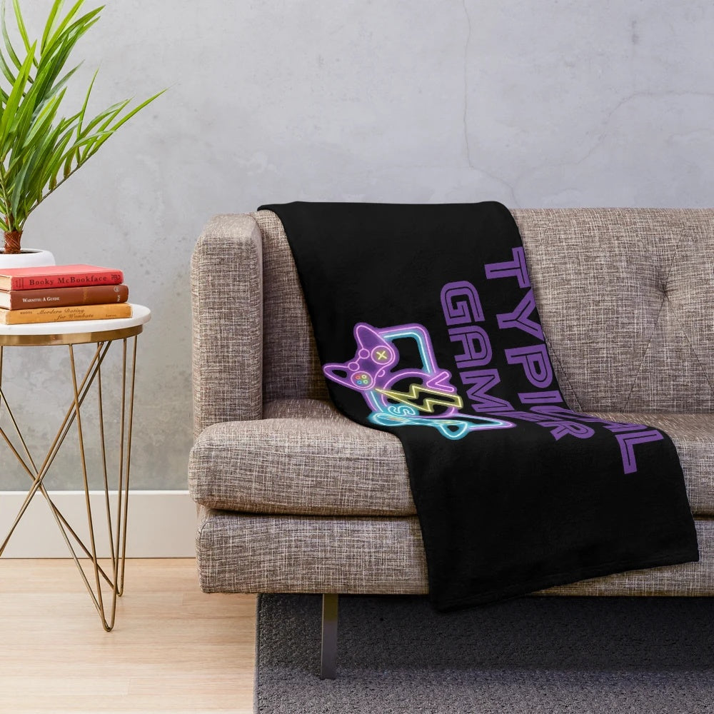Typical gamer plush blanket for gaming enthusiasts
