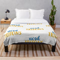 UCSD Tritons Plush Blanket in blue and gold colors