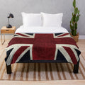Plush blanket featuring the Union Jack, the flag of the United Kingdom
