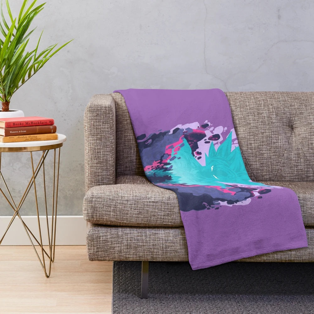 Ultra Instinct inspired plush blanket featuring Goku and dragon ball elements