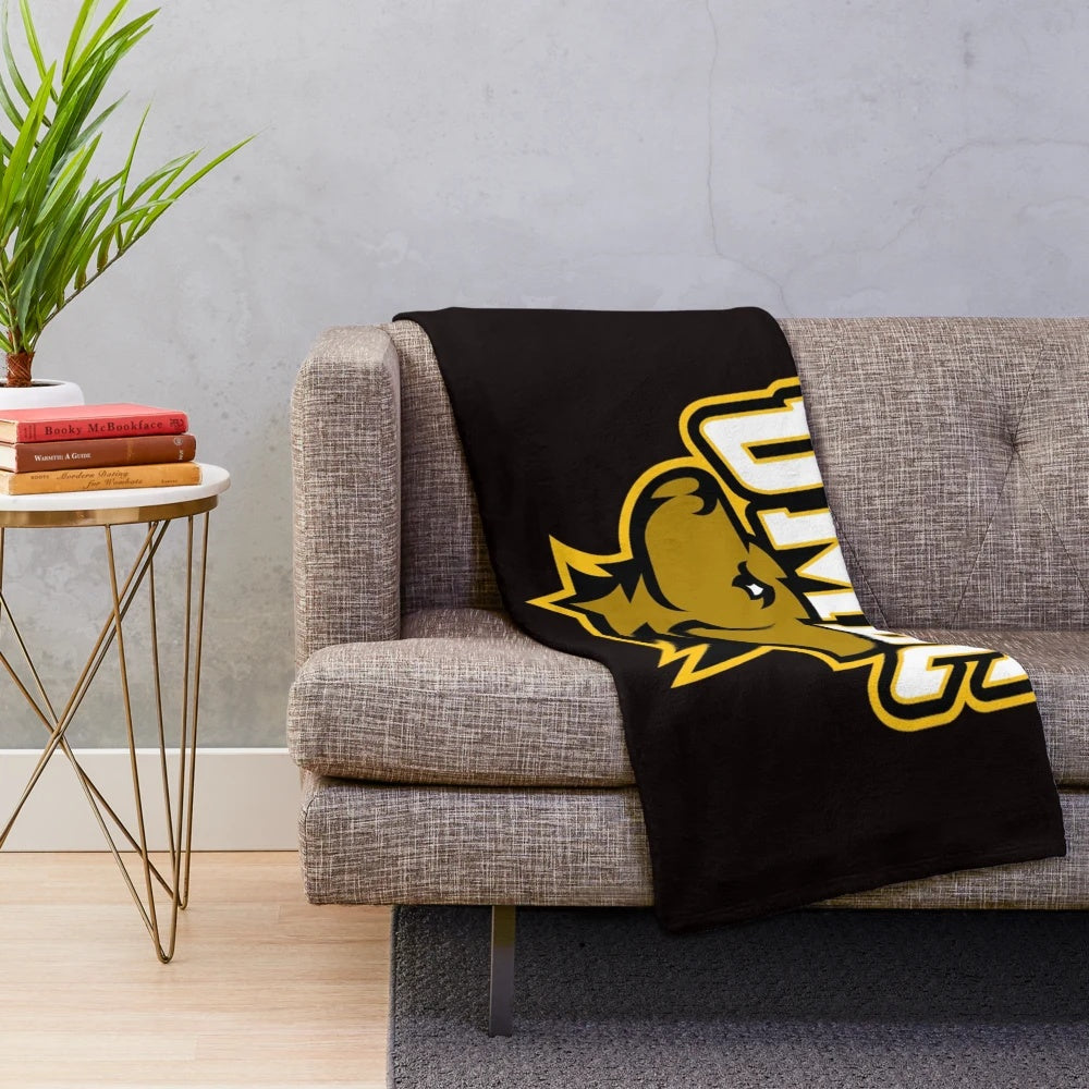 Soft, plush UMBC Retrievers logo blanket