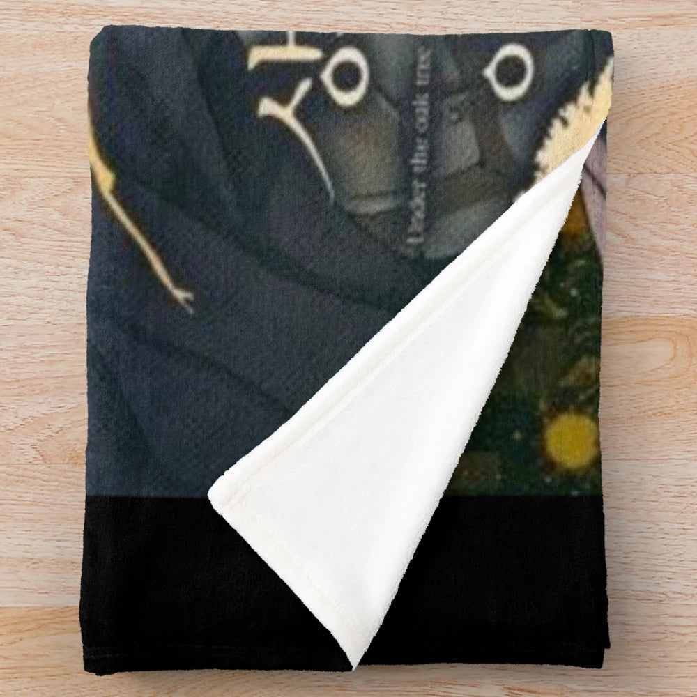 Soft, plush blanket featuring a serene under the oak tree design
