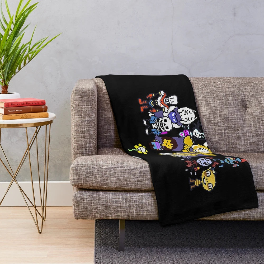 Undertale-themed plush blanket with soft, fleece material