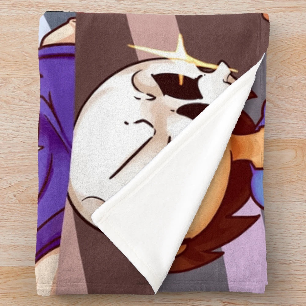 Undertale Plush Blanket featuring pixel art characters and skeletons