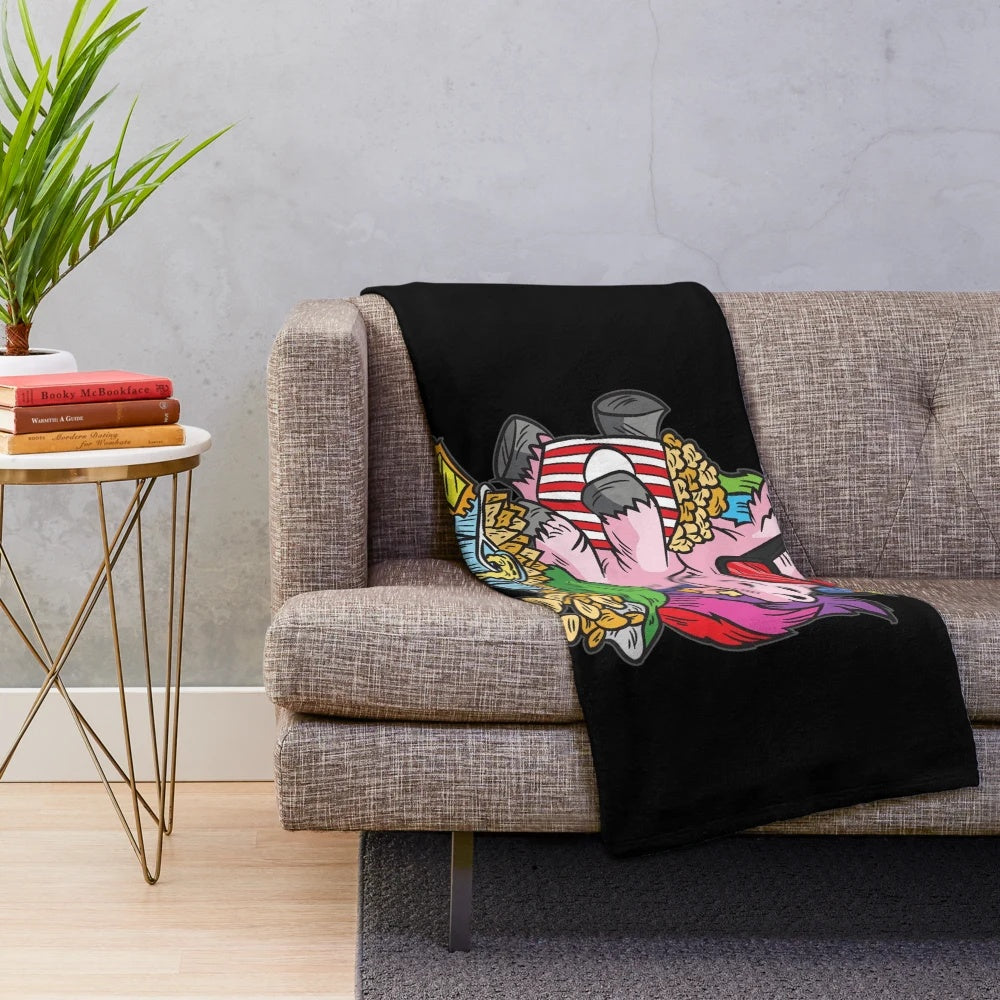 Unicorn-themed plush blanket for cozy movie nights