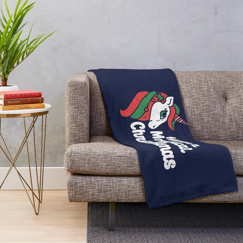 Soft and cuddly unicorn plush blanket for a magical Christmas