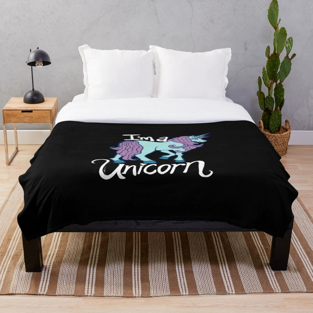 Soft and cuddly unicorn plush blanket for home decor