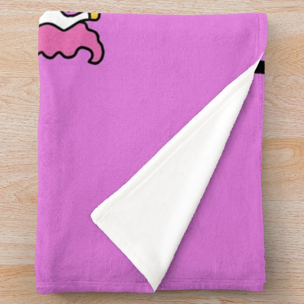 Soft and fluffy unicorn plush blanket with a funny unicorn design
