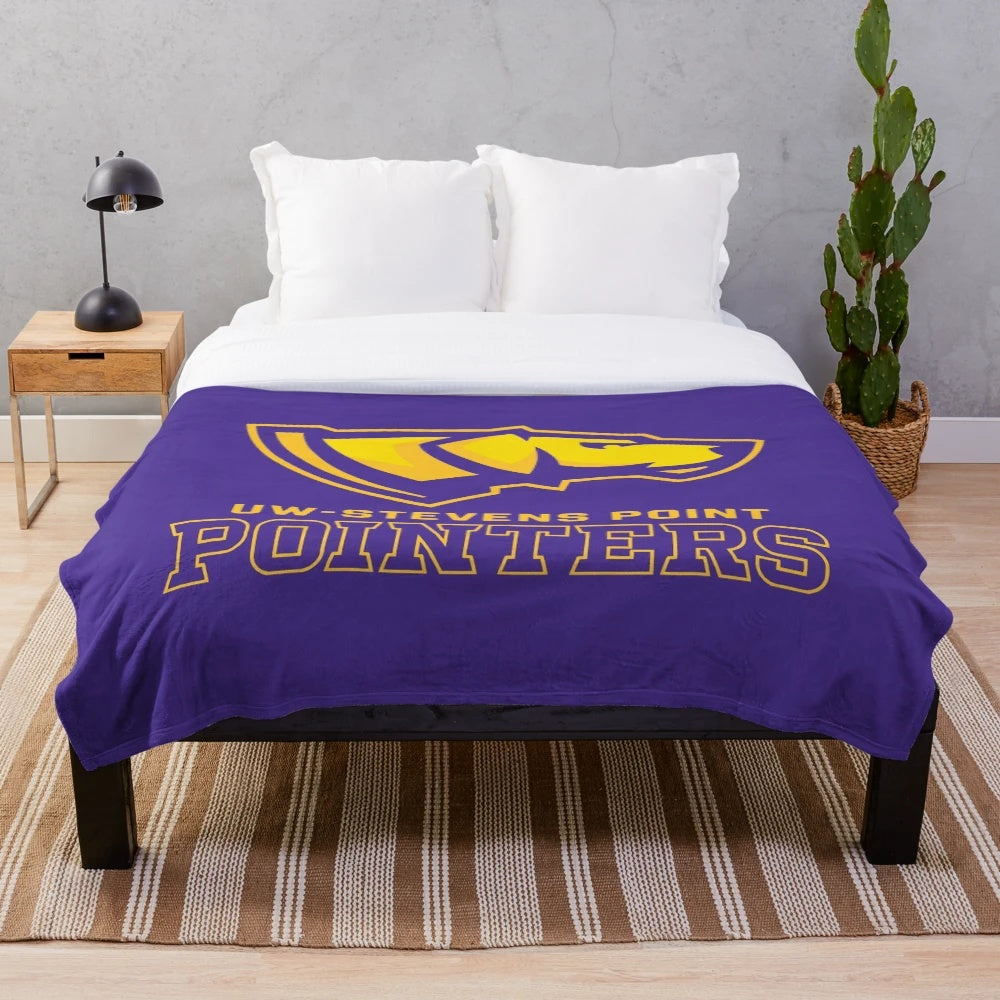 University of Wisconsin–Stevens Point Plush Blanket featuring the Badgers logo