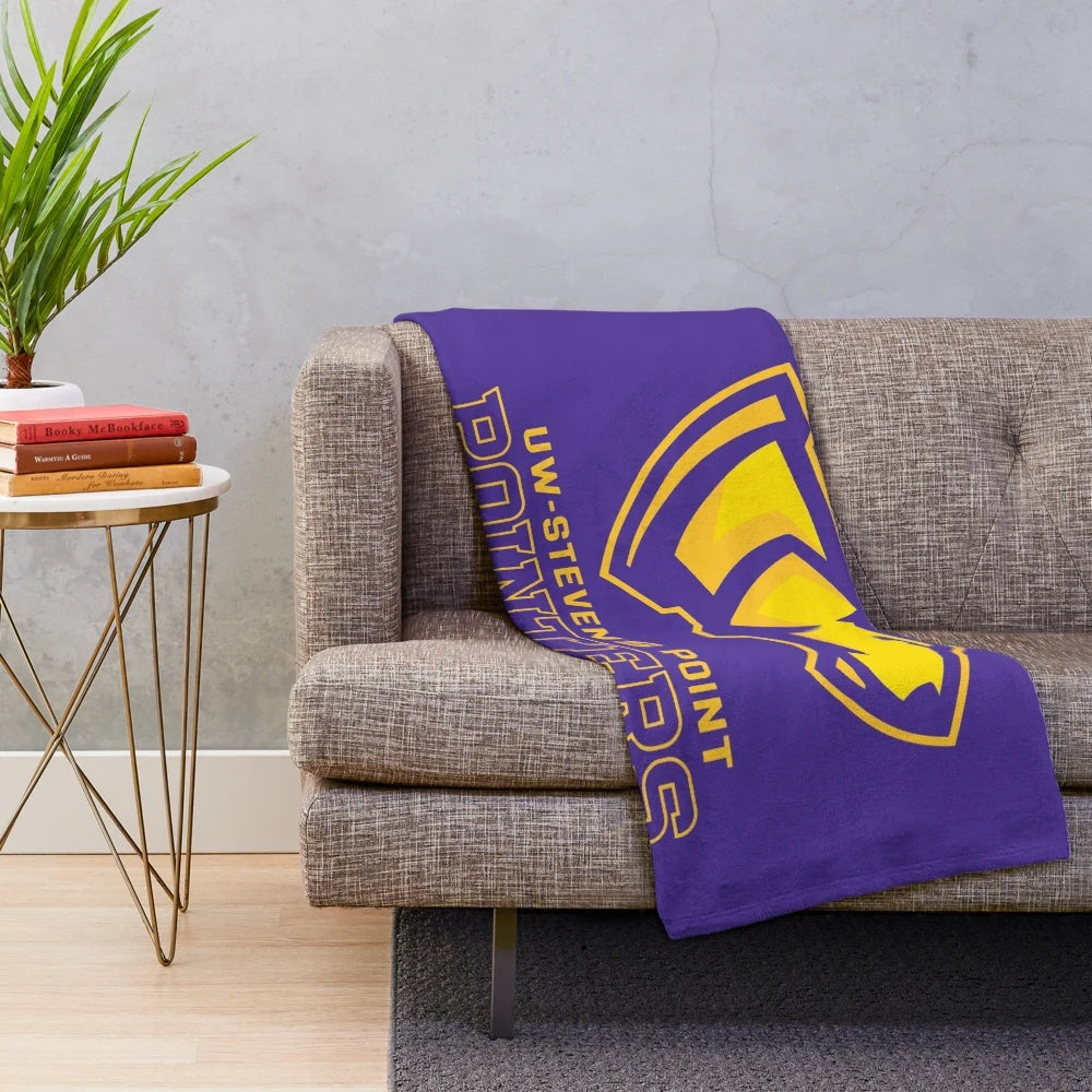 University of Wisconsin–Stevens Point Plush Blanket featuring the Badgers logo