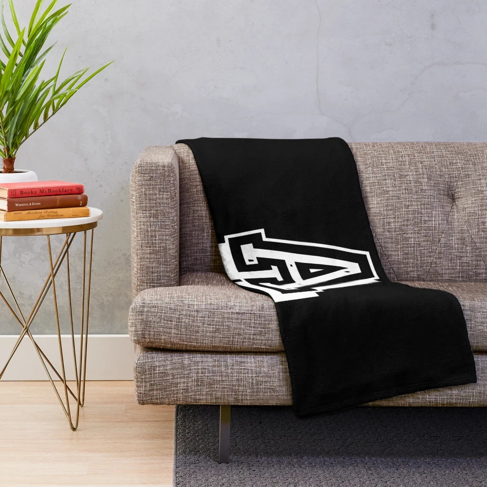 Soft and comfortable plush blanket with a large letter A in a college-inspired font, perfect for university and school spirit.