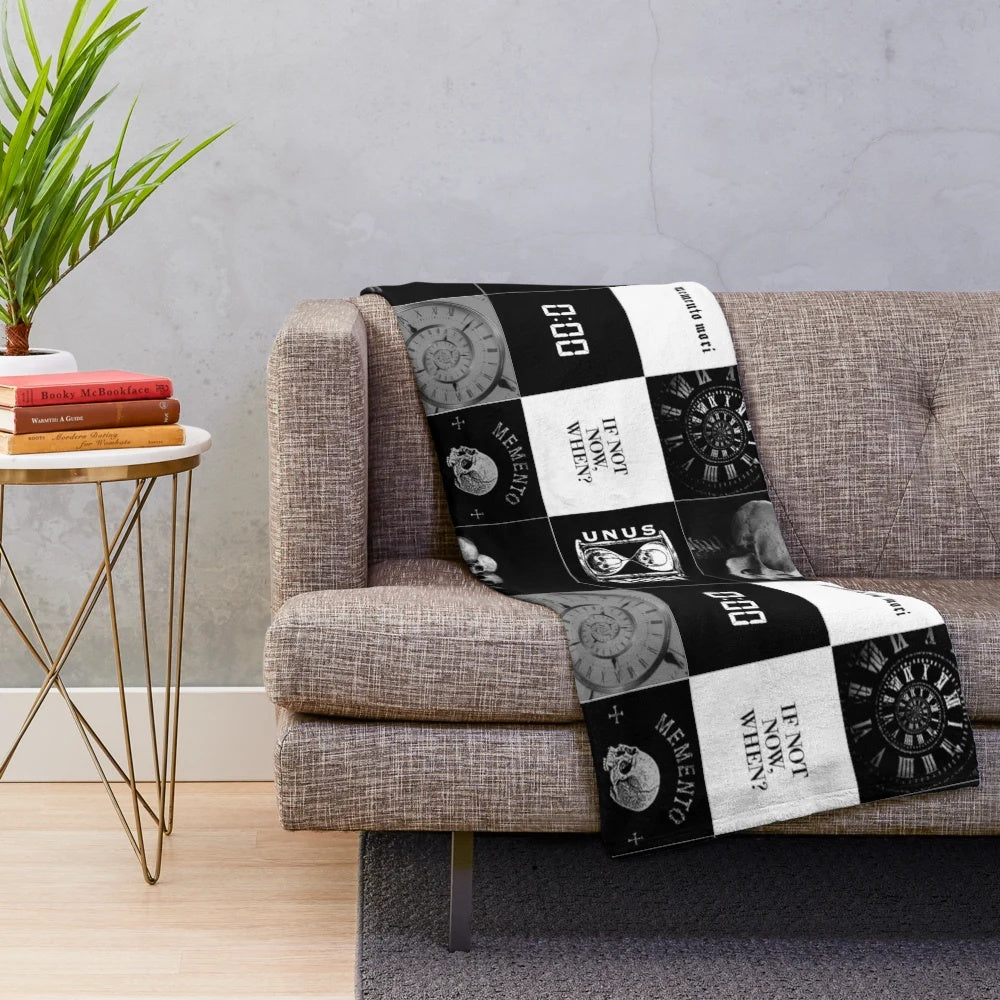 Unus Annus inspired plush blanket featuring a mood board design