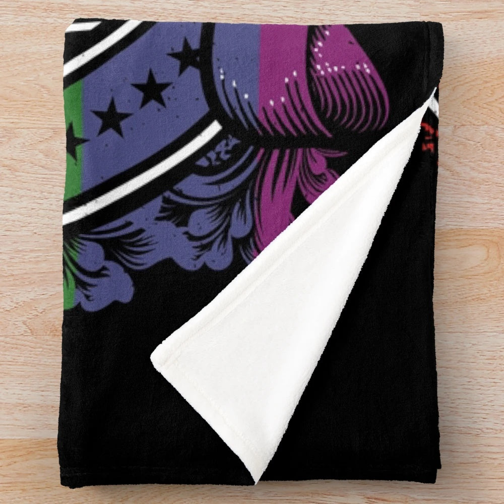 Unus Annus themed plush blanket in pride colors