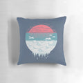 Soft, minimalist pillow featuring a paper crane design in pastel sunrise and sunset colors