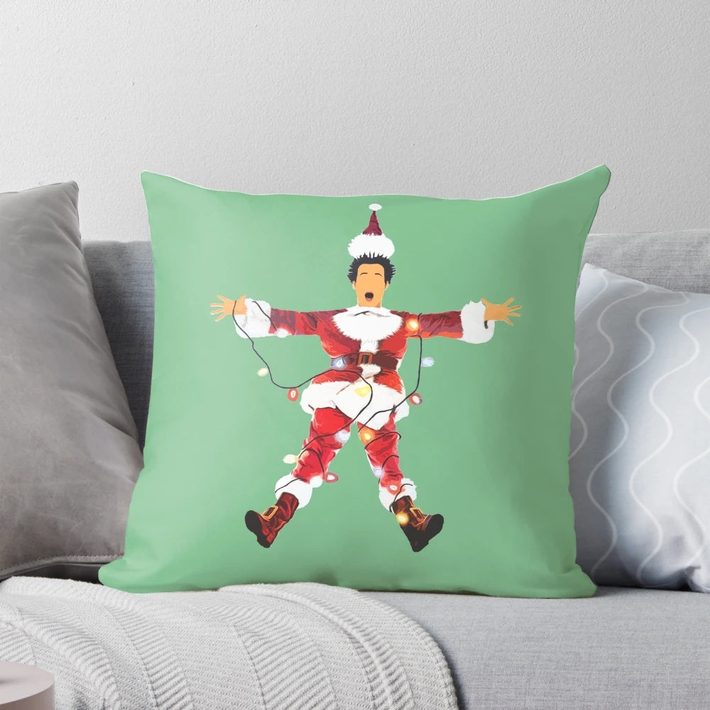 National Lampoon's Christmas Vacation Pillow featuring the Griswold family and iconic holiday scenes