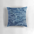 A soft, comfortable pillow adorned with the intricate details of an electronic circuit board design.