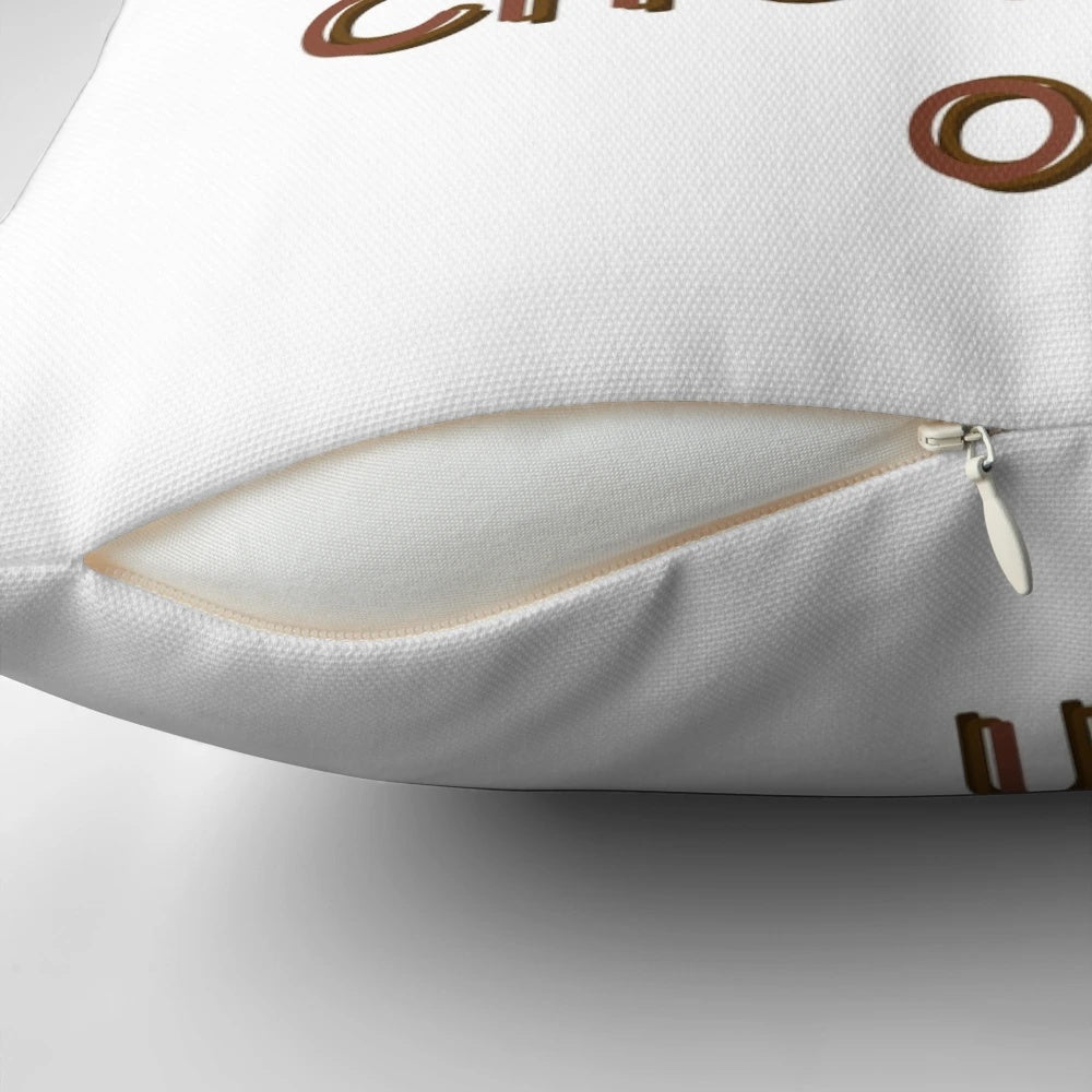 Plush pillow with the text "Keep calm and drink hot chocolate" for hot chocolate lovers
