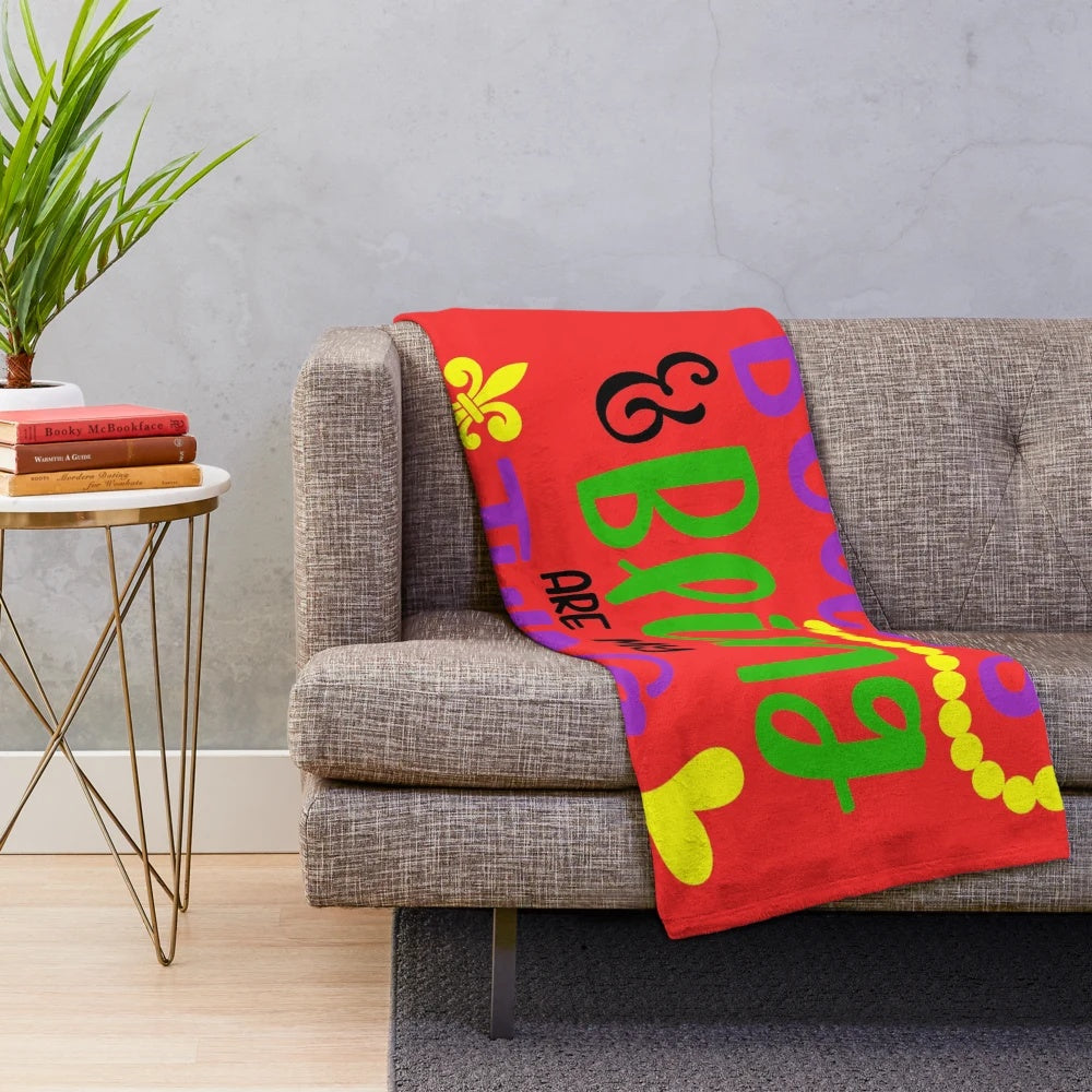 Beaded and bling-adorned plush blanket for cozy home decor